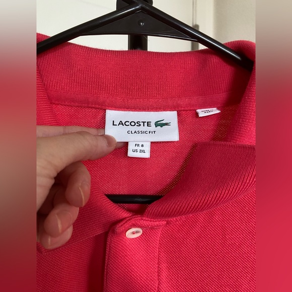 LACOSTE Classic Fit Pink Polo - Picture 2 of 3